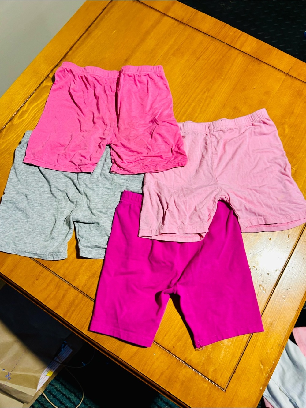 Kids Cotton Blend Shorts - Pink, Hot Pink & Gray